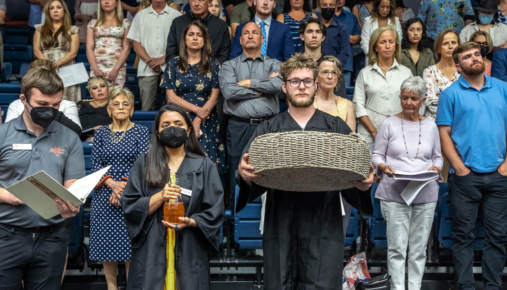 Students bringing the liturgy offering to the altar