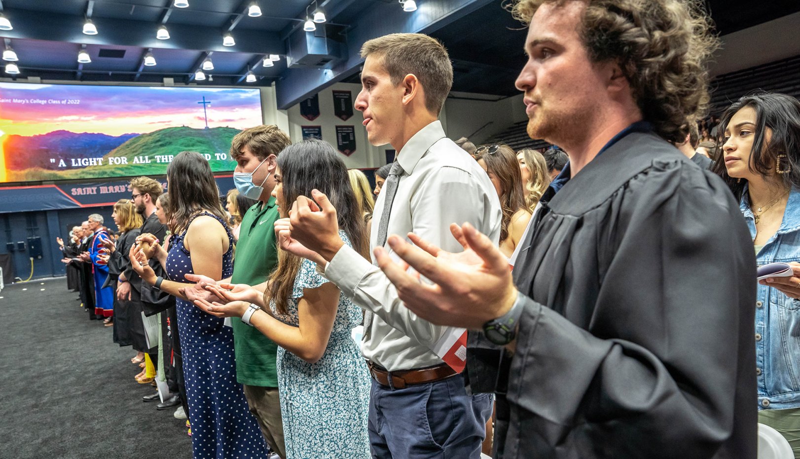 Students in the commencement liturgy