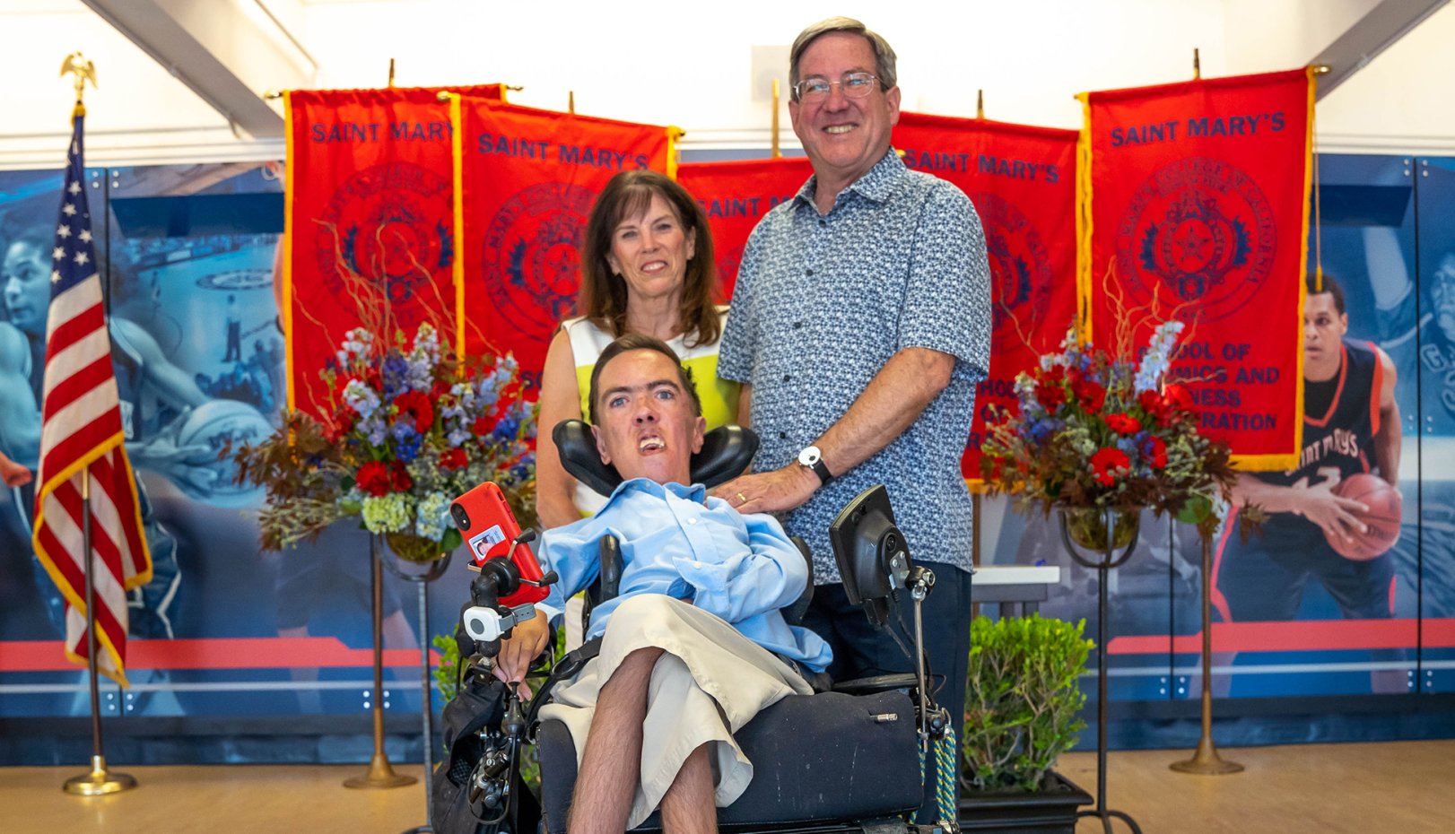 Student and parents before commencement liturgy