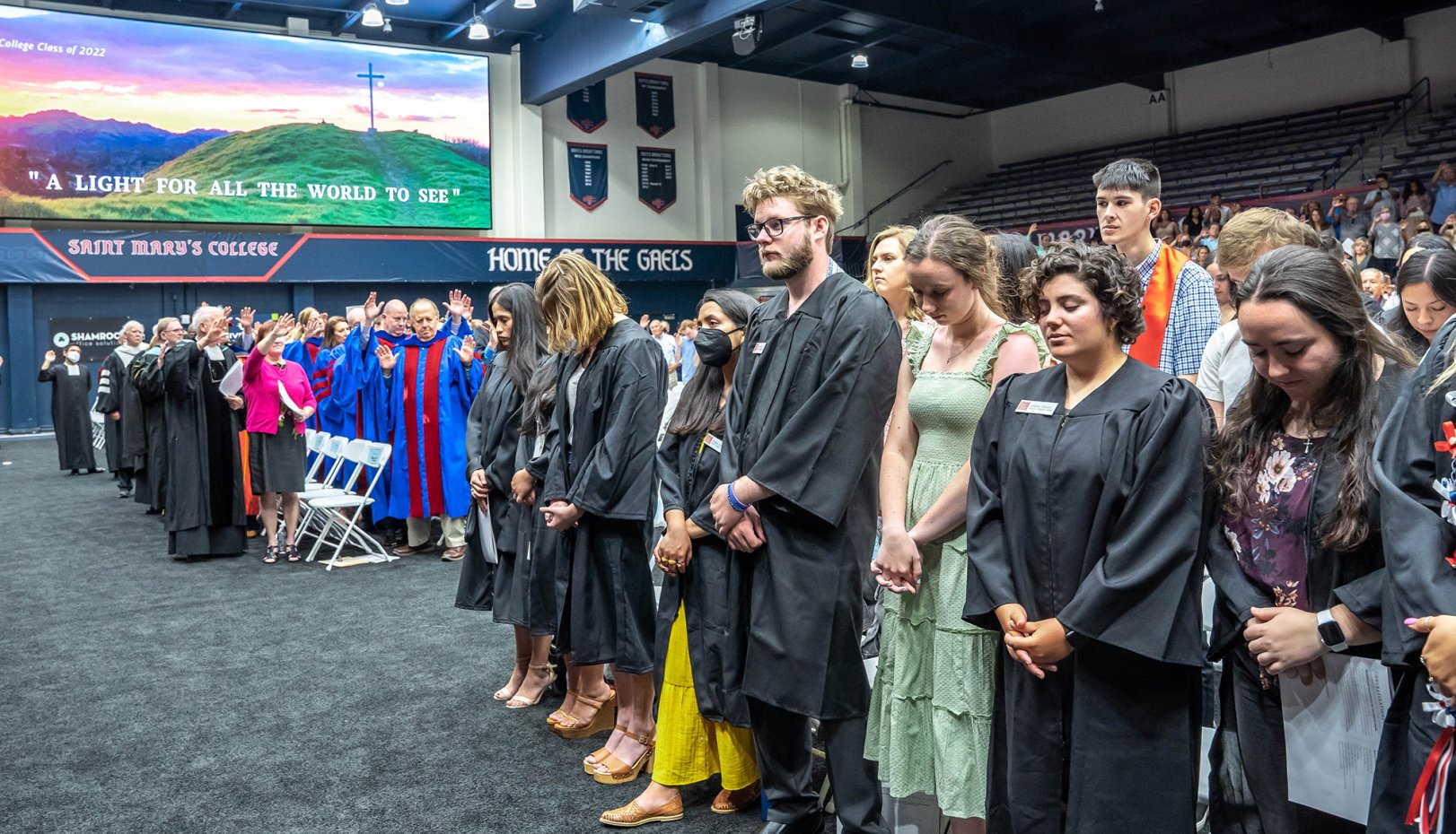 Blessing of the graduating students at the commencement liturgy
