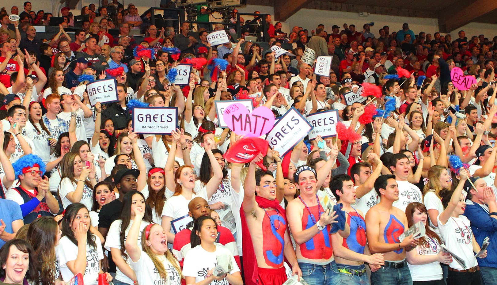 Students cheer at the Saint Mary's vs. Gonzaga basketball game in 2013