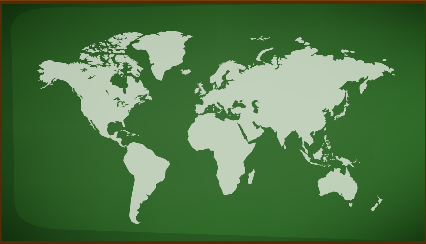 Map of the world against a green background