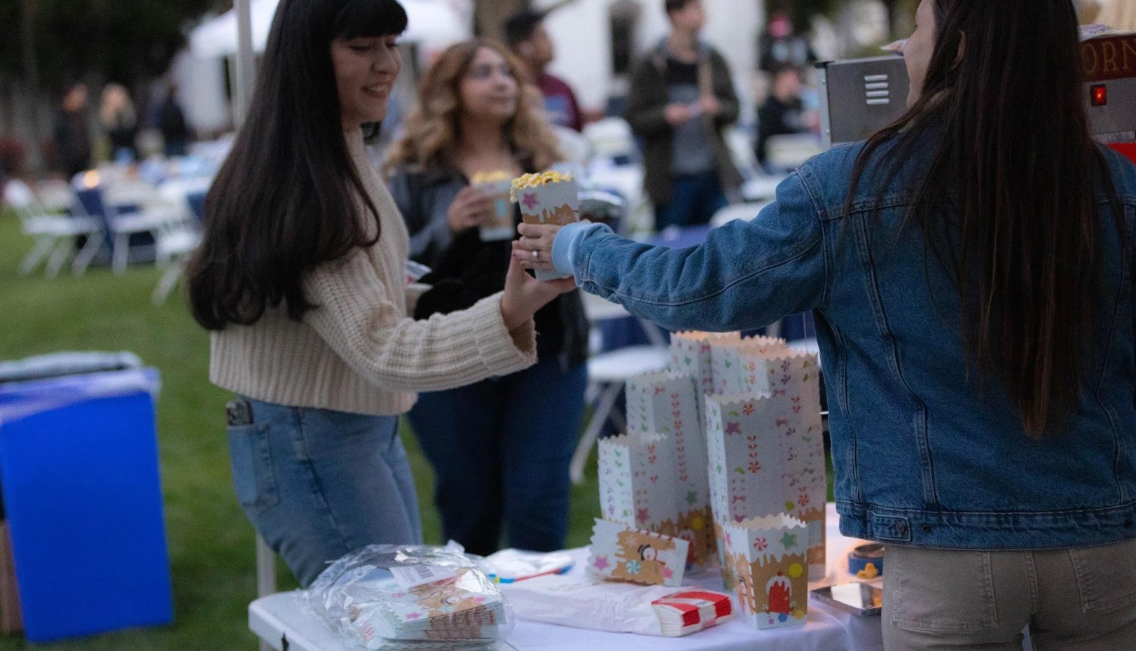 Enjoying some popcorn