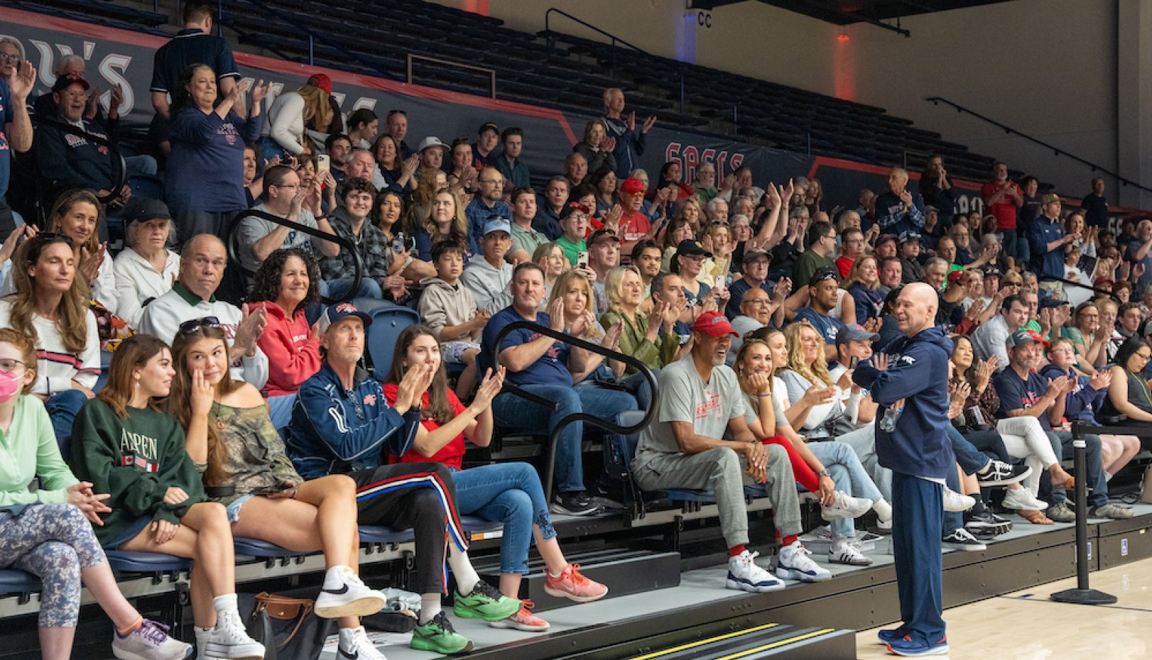 Coach Randy Bennett with fans at 2024 Selection Sunday