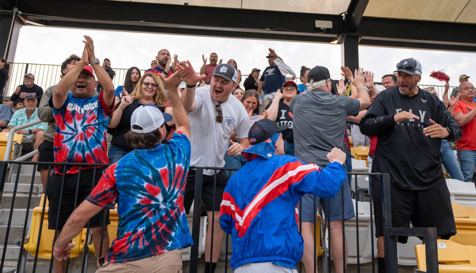 Gaels rugby fans cheer on the team at the 2024 National Championships