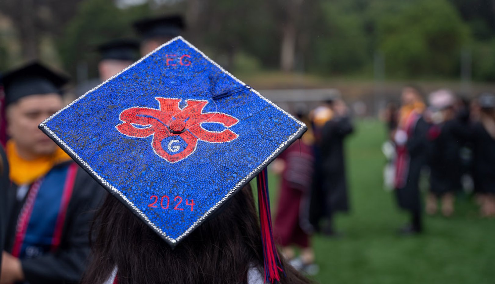 SMC logo on mortarboard for 2024 Commencement