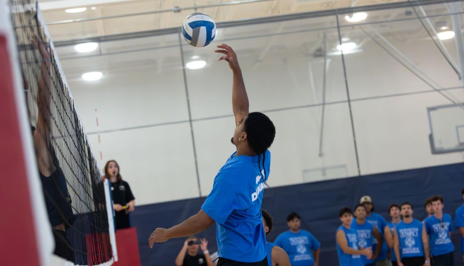 Sione Tuiileila ‘28 Augustine Hall plays volleyball in 2024 first year olympics
