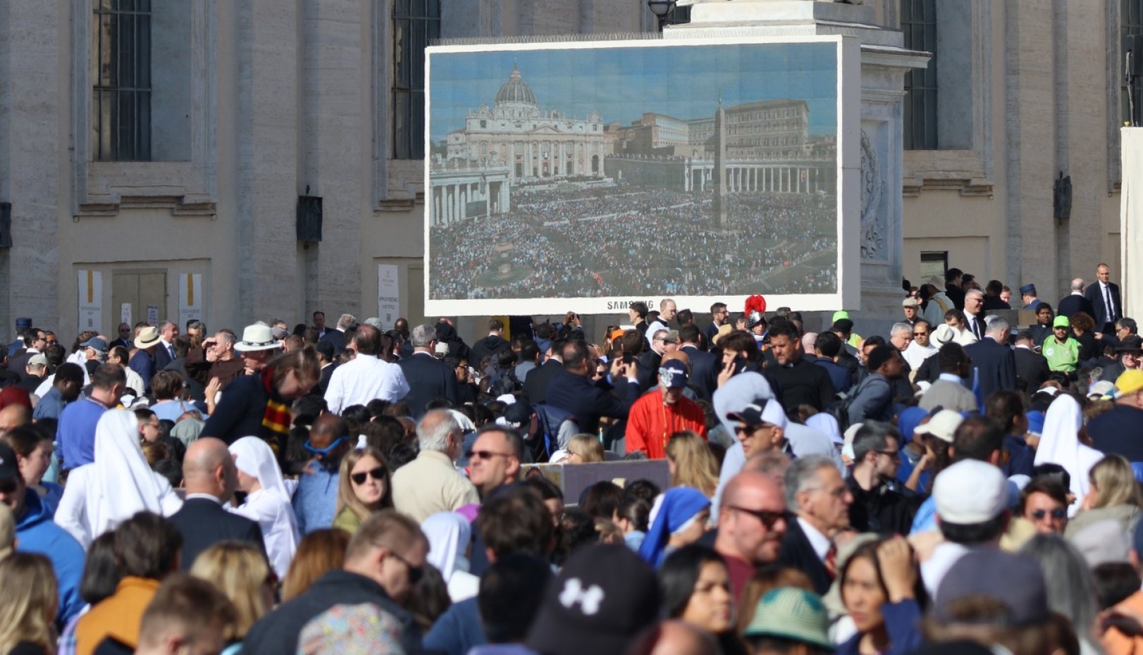 Scene from inaugural mass of Pope Leo XIV in May 2025