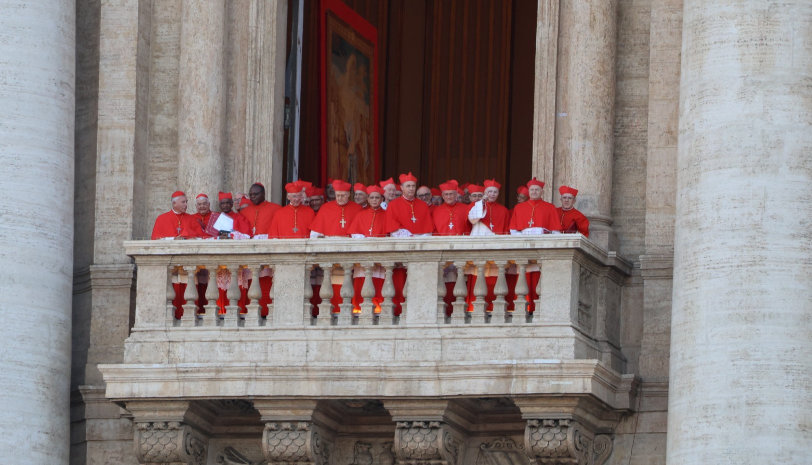 cardinals on the balcony at St. Peter's in Rome in may 2025