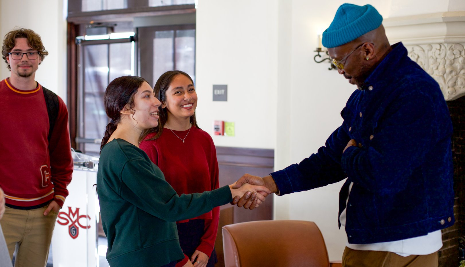 Mahershala Ali meeting students