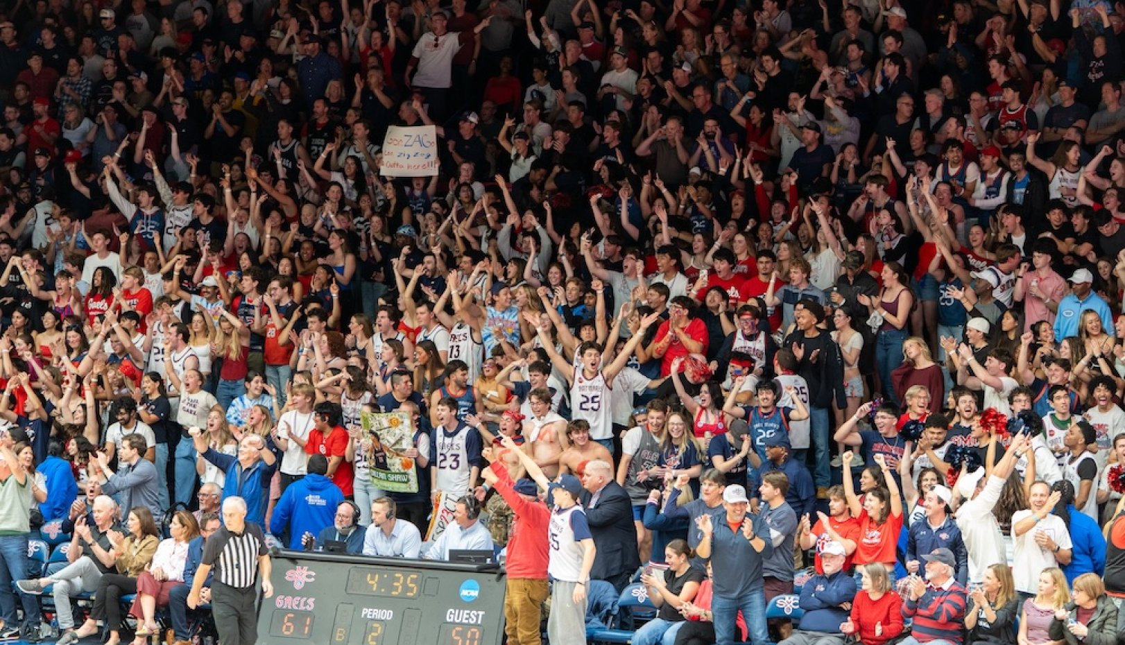 Crowd scene from Men's Basketball game against Gonzaga in February 2026