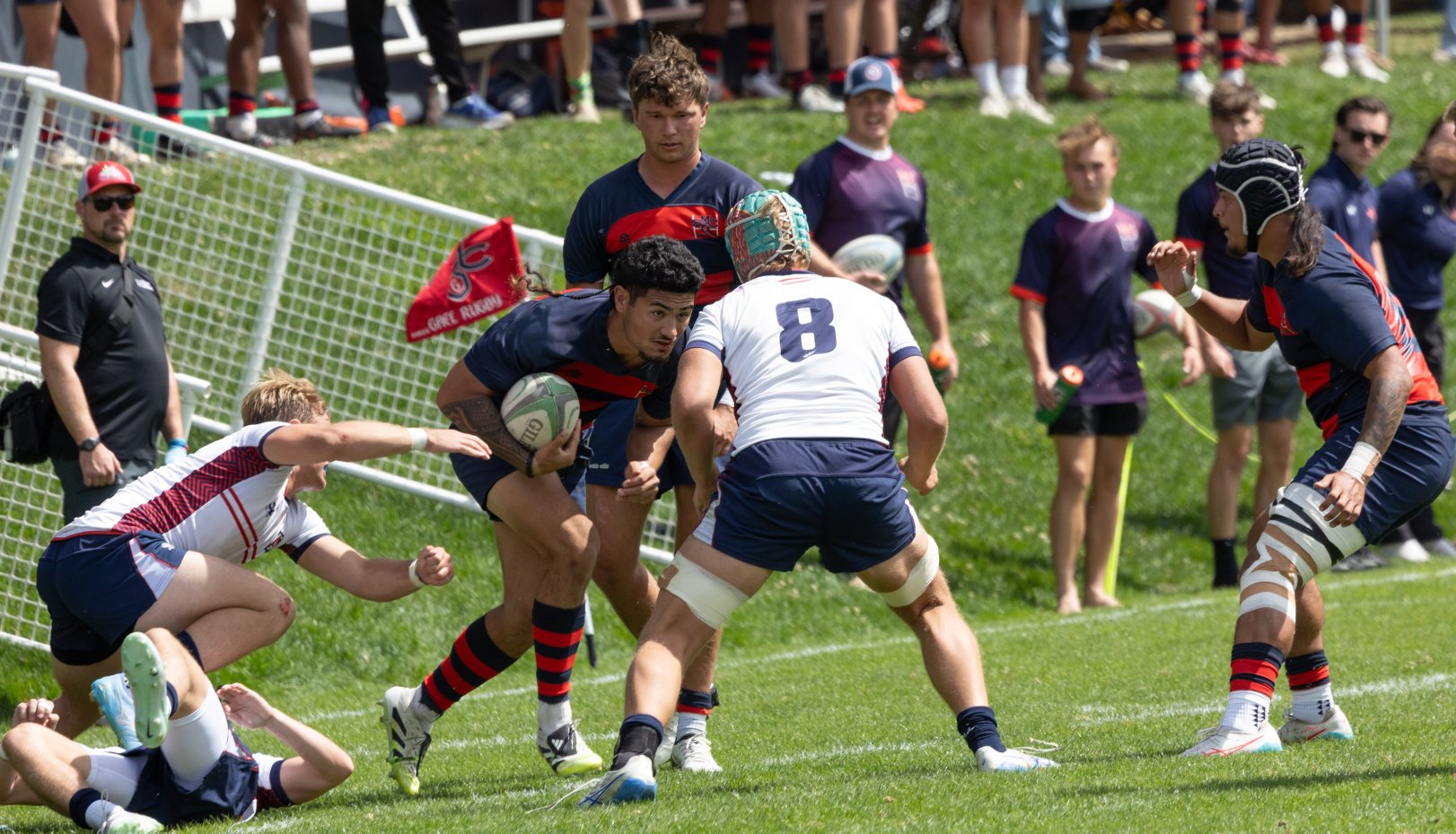 Gaels rugby player runs against Arizona in April 2026