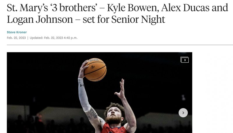 Logan Johnson shooting basket - SF Chronicle story