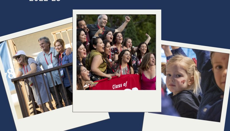 Image of cover reading "Alumni Engagement &amp; Events: Annual Report 2022-23"