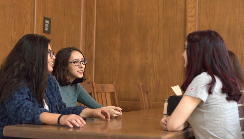 Students in oliver hall