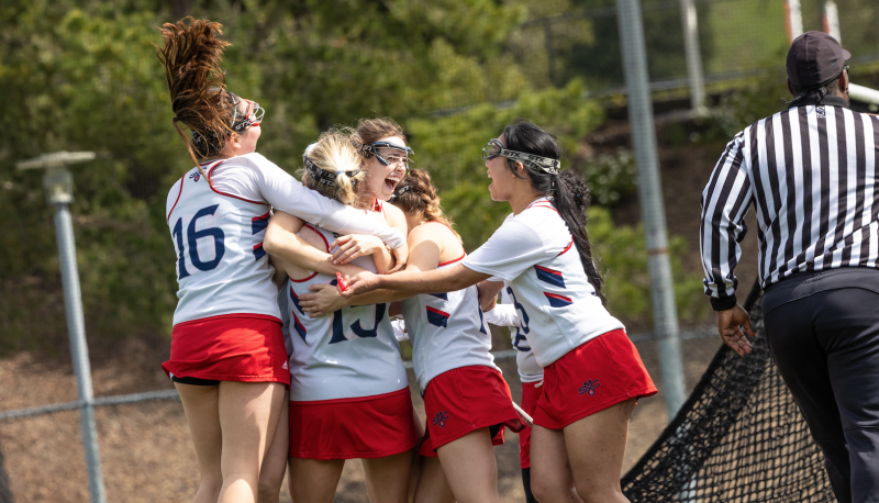 Gaels celebrate after scoring the winning goal against San Jose State Spartans in overtime on March 9 at the Recreational Turf Field.