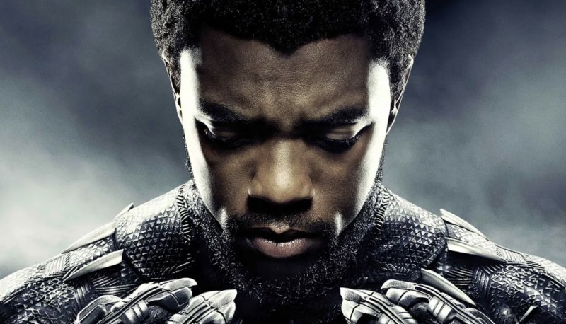 Close-up of actor Chadwick Boseman for film Black Panther