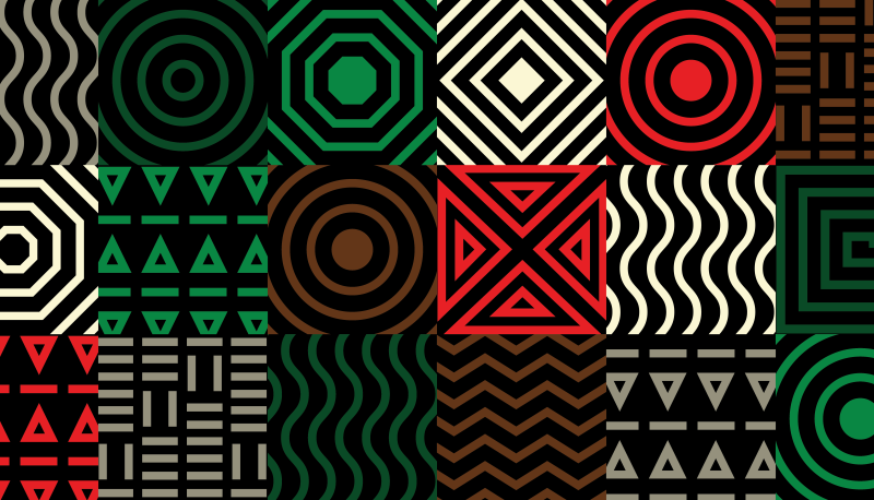 Black History Month patterned illustration