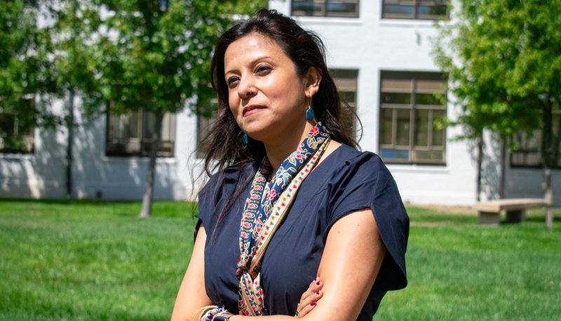 nabanita talukdar in front of Galileo Hall