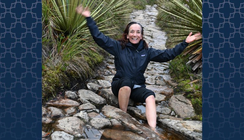 Rosana Barragan portrait in a creek in Colombia