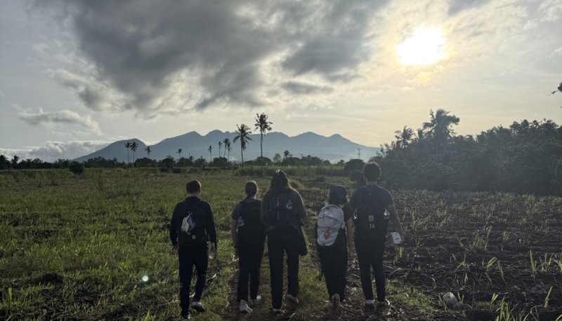 My five students walking to Bahay Pagasa from USLS Ecopark.