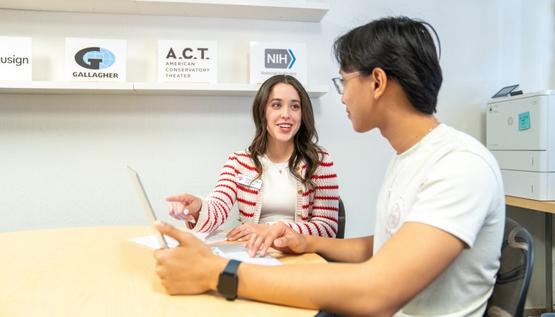 A student learning about financial aid