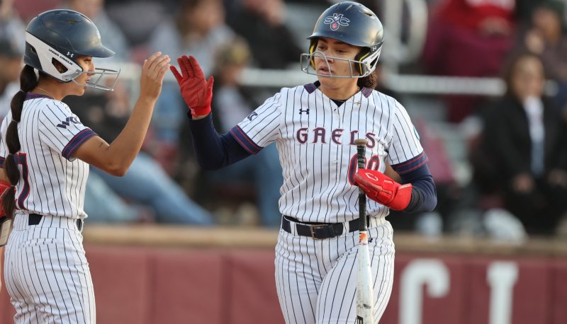 Softball player Braxton Brown scores against Santa Clara in May 2026