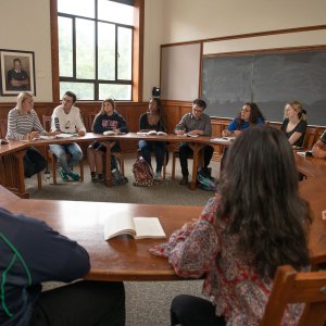 Students at a class roundtable