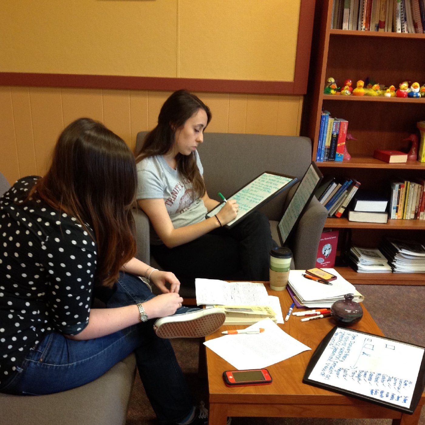 A writer and a Writing Adviser in a session in the Writing Center.