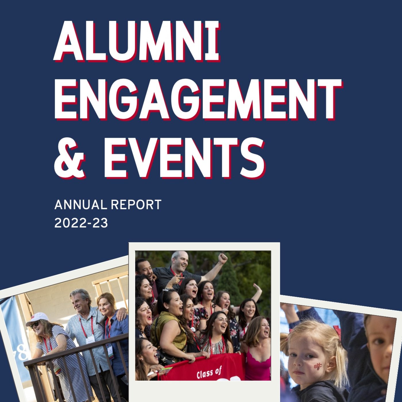 Image of cover reading "Alumni Engagement & Events: Annual Report 2022-23"