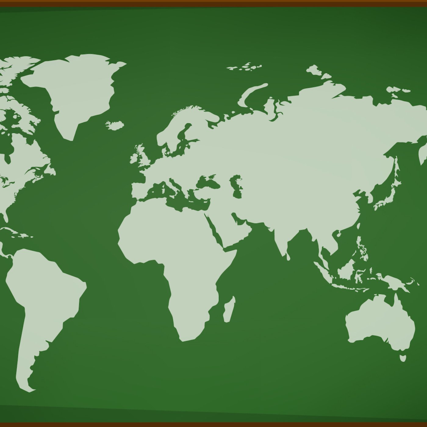 Map of the world against a green background