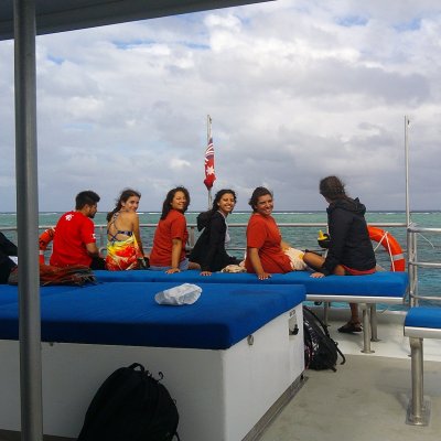 students on a boat in Australia