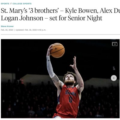 Logan Johnson shooting basket - SF Chronicle story