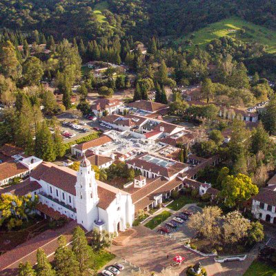 Aerial view of Saint Mary's campus taken in March 2017