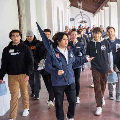 A group touring Saint Mary's College
