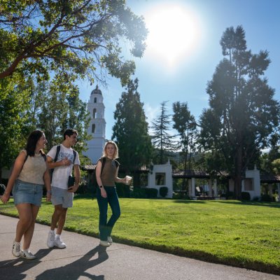 Students walking around Saint Mary's College Campus