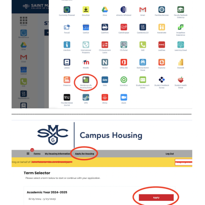 navigate to housing application on portal*