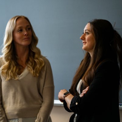 2024 Lasallian Business Ethics Competition winners Stephanie Guilford and Alexis Taliaferro