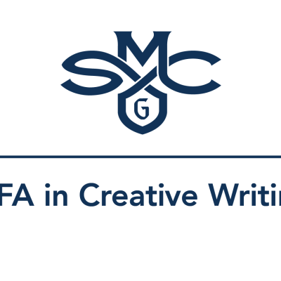 navy blue saint mary's logo above text indicating the mfa in creative writing