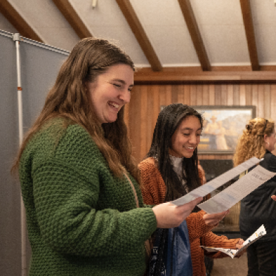 Students at an SMC career fair