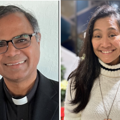 pictures of the local priest and student coordinator