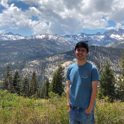 Student Adrian Madrigal in the Sierra Nevada for a Summer Research Project in 2025