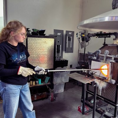 Experiencing the heat firsthand while working at the furnace in the Mare Island hot shop