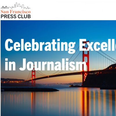 Homepage screenshot of San Francisco Press Club with Golden Gate Bridge and logo