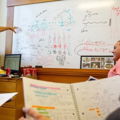 Saint Mary's students in a science classroom