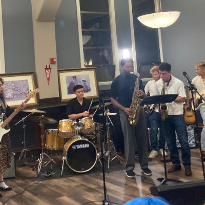 Jazz Band students play multiple instruments in the 1928 pub October 2025