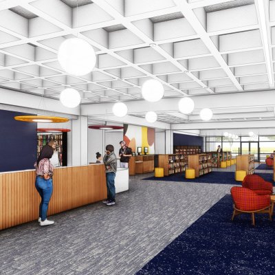 A rendering of the modernized Saint Mary's library