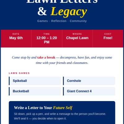 Lawns, Letters and Legacy