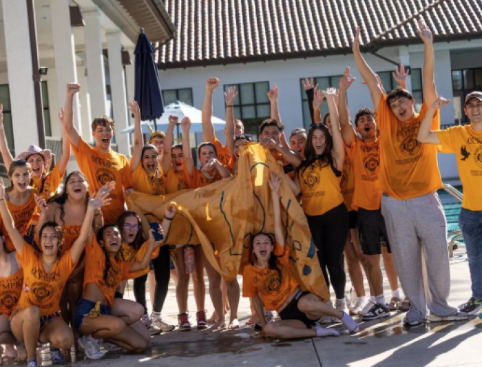We are the Champions! De La Salle Hall celebrates winning the 2025 First Year Olympic Event. / Photo by Rebecca Harper