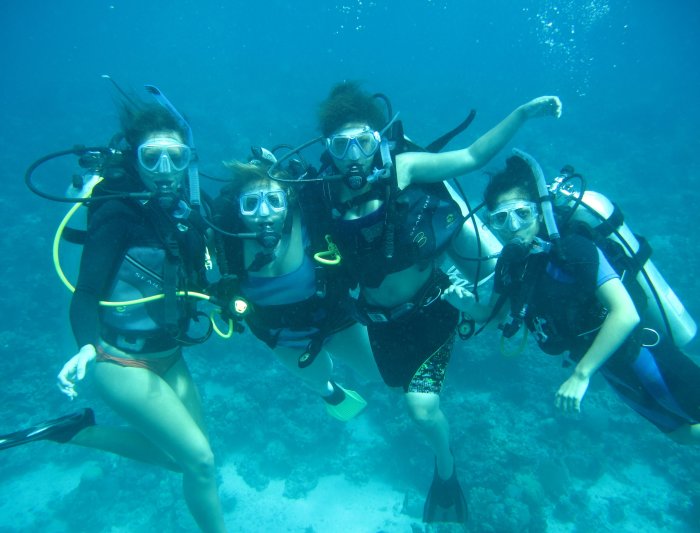 Students diving